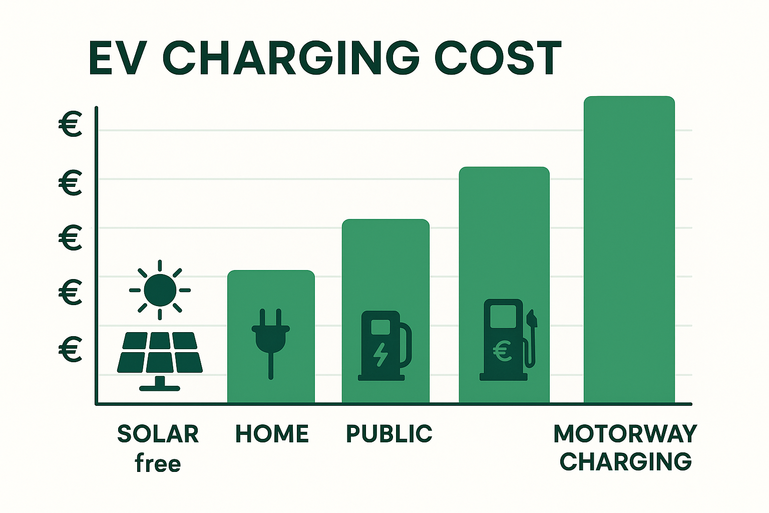 EV charging cost comparison chart showing savings