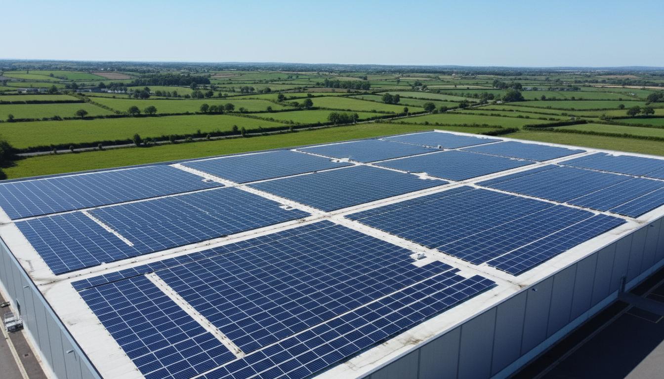 Lumen Solar - Commercial solar panel installation on agricultural building in Ireland